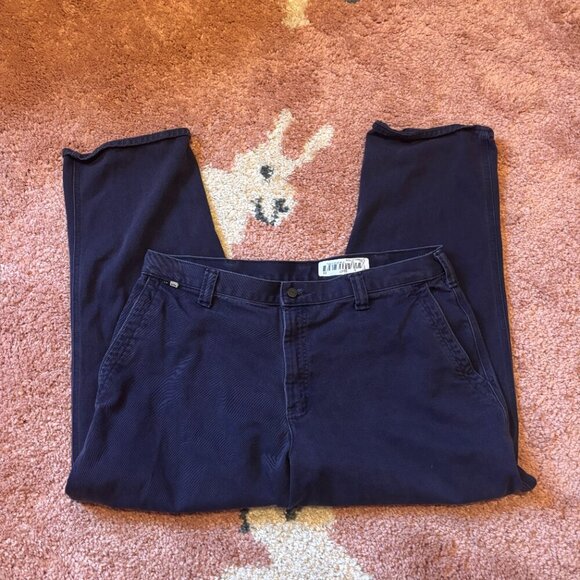 Carhartt Mens Trousers Navy Blue W38 L30 Flame Resistant CAT 2 Work Pants 371-20 - Picture 3 of 8